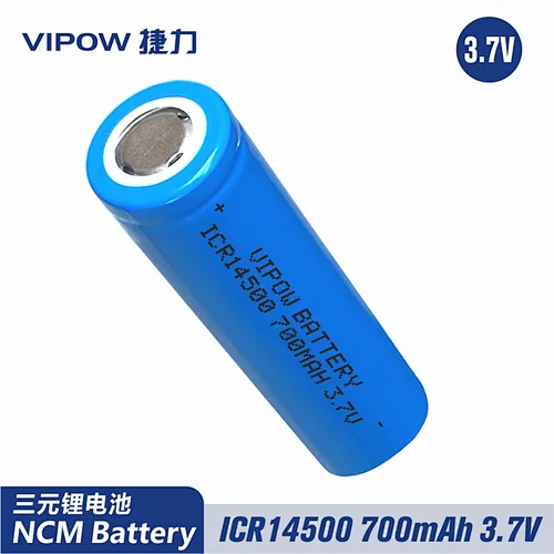 Lithium Battery ICR14500 700mAh 3.7V Flat Top