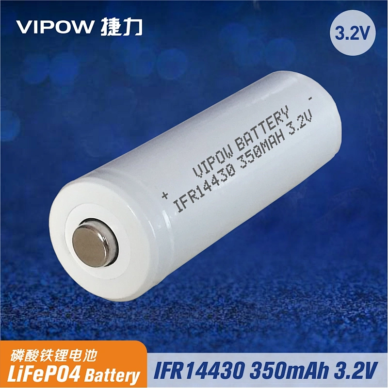 LiFePO4 Battery IFR14430 350mAh 3.2V Tip Top