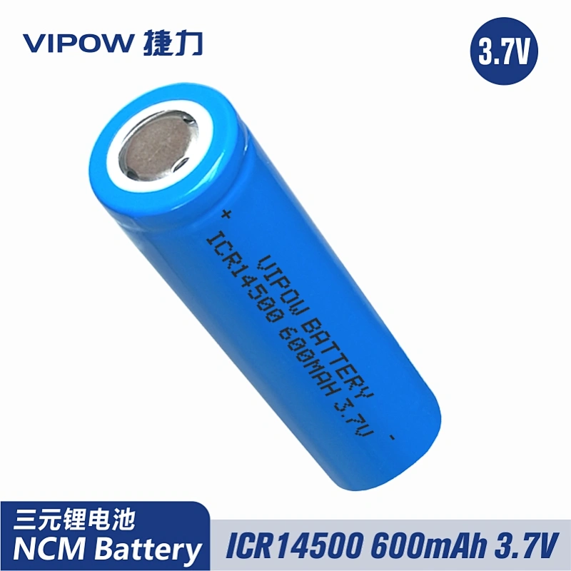 Lithium Battery 14500 600mAh 3.7V Flat Top