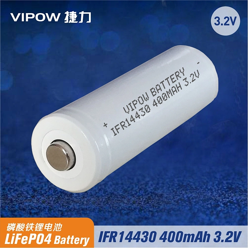 LiFePO4 Battery IFR14430 400mAh 3.2V Tip Top