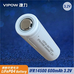 LiFePO4 Battery IFR14500 600mAh 3.2V Flat top