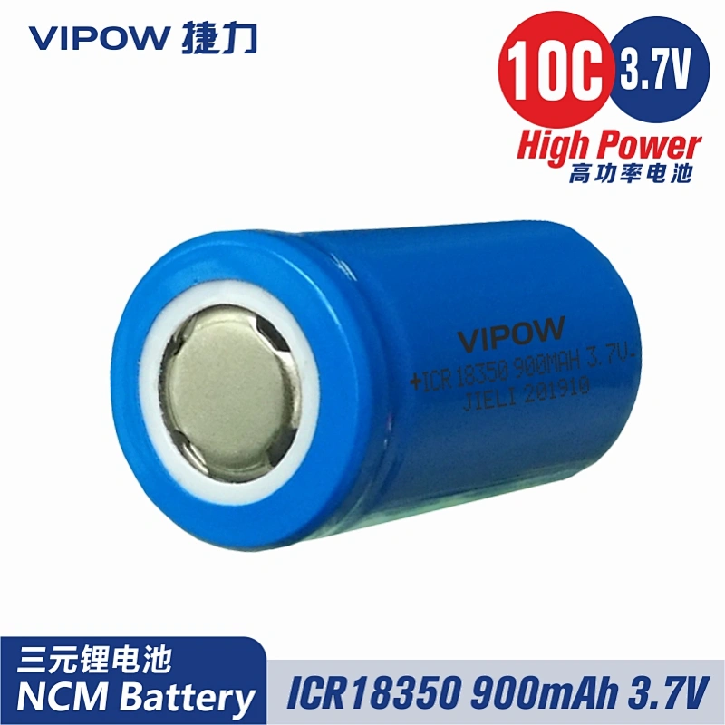 10C NCM Lithium Battery ICR18350 900mAh 3.7V