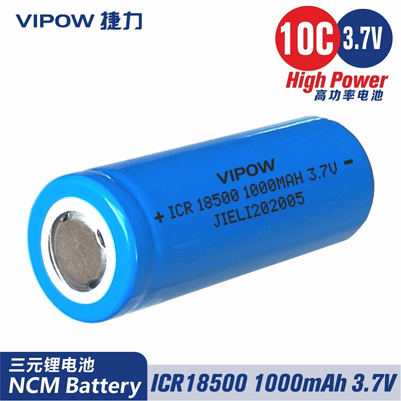 10C NCM Lithium Battery ICR18500 1000mAh 3.7V
