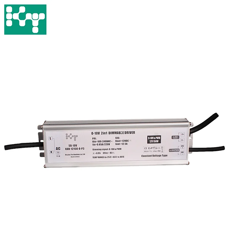 0/1-10V＆PWM Constant Voltage LED Driver 150W 12VDC 12.5A Dimmable Signal ERP0.5W