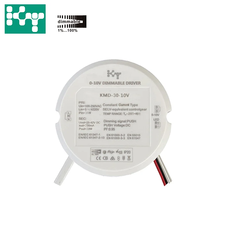 0/1-10V＆PWM LED Driver 220V-240V 25-42V 650mA 28W PF0.95 IP20 Constant Current Dimmable LED Power Supply