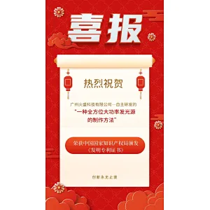 喜报！热烈祝贺广州火盛科技有限公司荣获发明专利证书！