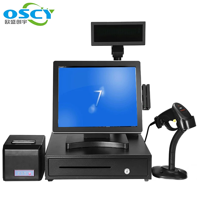 15 inch dual screen restaurant cash registers/pos system/cashier machine