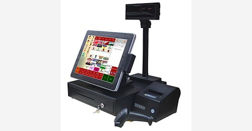 17 inch cashier machine with barcode scanner for small business payment ...