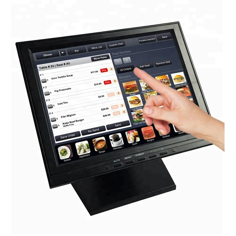 LCD touch screen monitor 17 inch LCD color tv monitor touch panel pc/computer display monitor with vga port