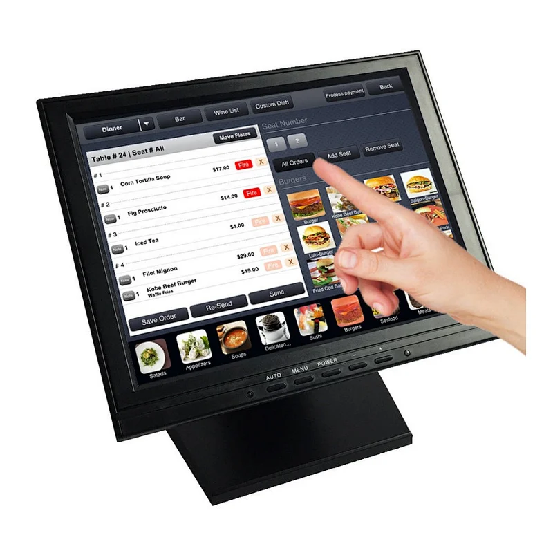 10 point multi touch screen monitor/15 inch PCAP capacitive touch screen monitor