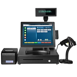 15 Inch touch screen retail Pos System with Cash Register All In One Computer Windows 7