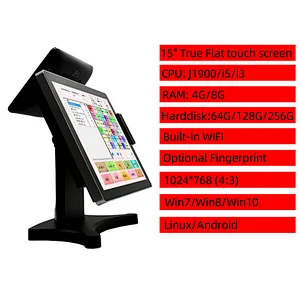 Machine Point Sale System 2 Screen Fingerprint Optional Built-in Wifi Terminal Cash Register All One Pos Systems