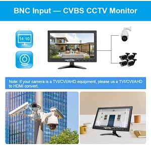 10 inch tft color  touchscreen cctv lcd monitor display for camera