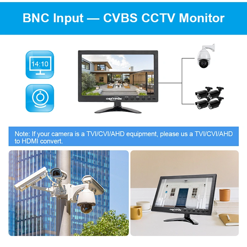 10 inch tft color  touchscreen cctv lcd monitor display for camera