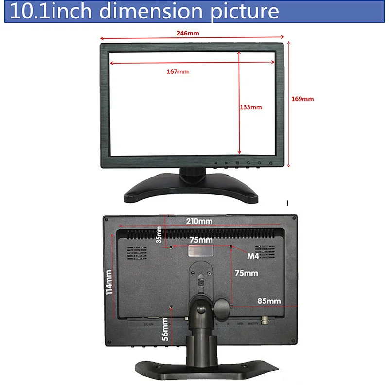 High Resolution 10 Inch Car Monitor / LCD HD Monitor for Car