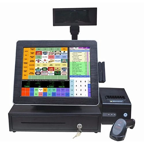 cash pos touch screen 15inch cheap pos system with cashier box
