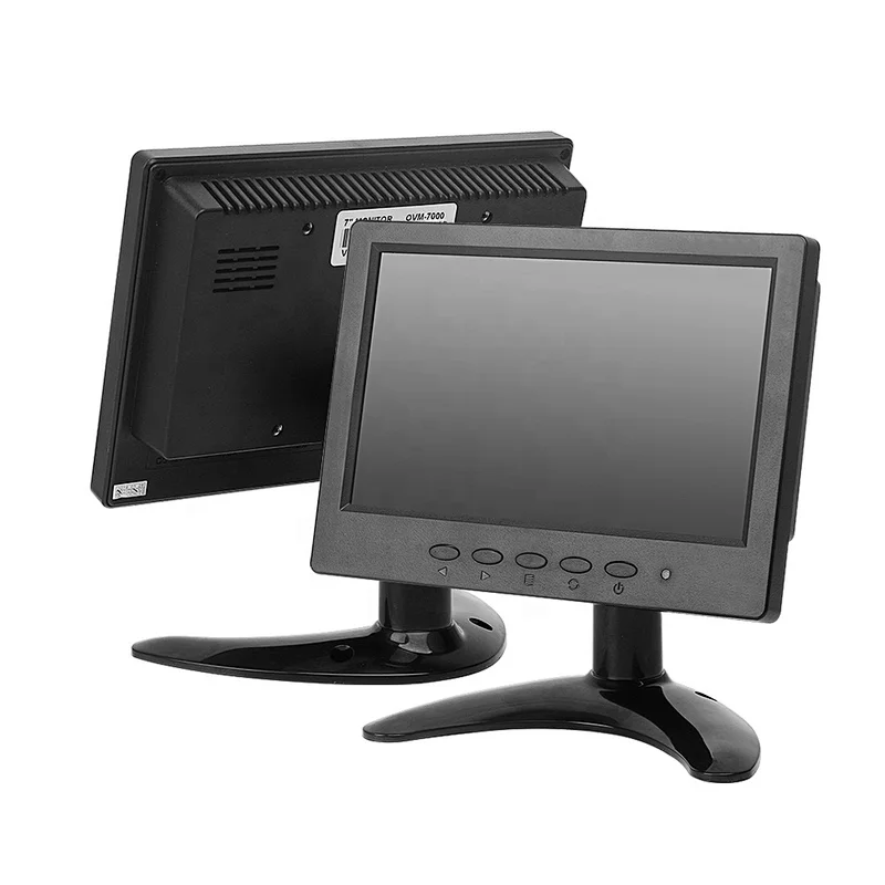 7 Inch LCD CCTV Monitor HD PC LED Backlight Desktop TFT Screen AV/RCA/VGA/HD1024*600 For Call Shop