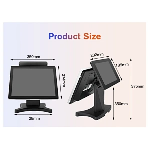 15inch pos 10inch customer display Touch Dual Screen terminal Restaurant Order Machine POS System