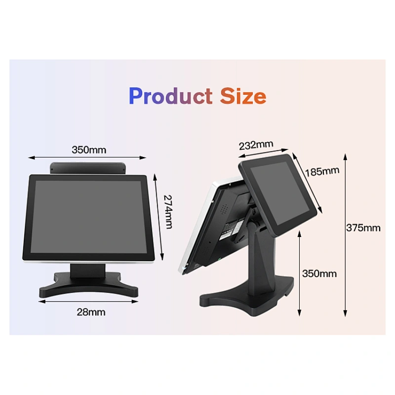 15inch pos 10inch customer display Touch Dual Screen terminal Restaurant Order Machine POS System