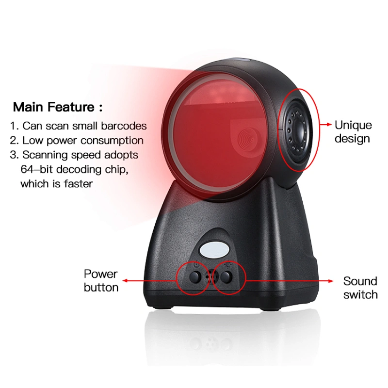 1D 2D Desktop supermarket handheld usb barcode scanner