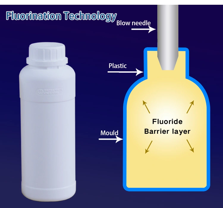 HDPE Plastic Material Fluorinated Conventional Square Bottle For Domestic Laundry Detergent