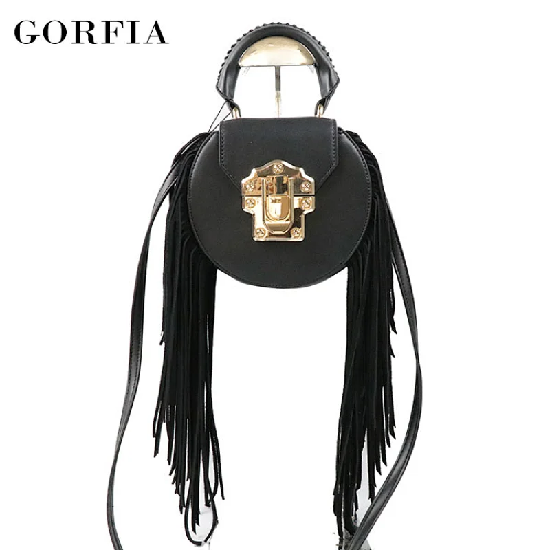 High quality expensive round shaped party gift women luxury bag with tassels and lock