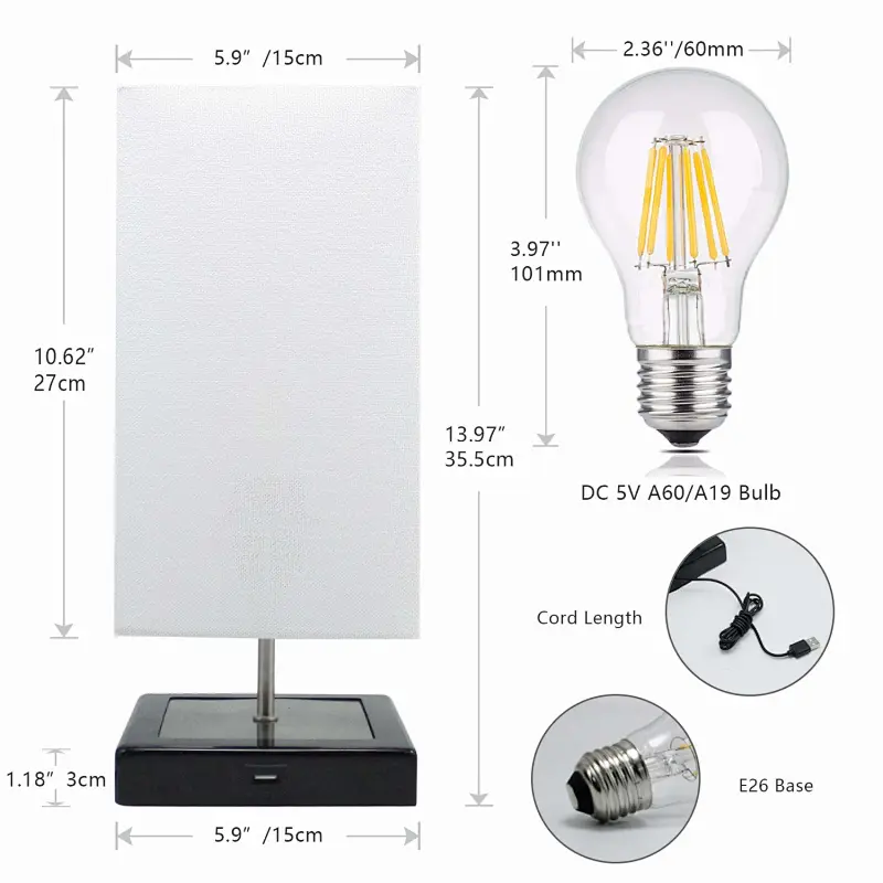 residential application one USB charging port desk lamp led