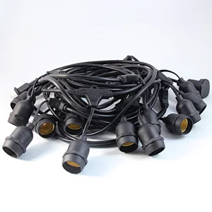 2700k 48ft outdoor string lights15 sockets with one for spare E27 S14 LED bulbs garden lamp