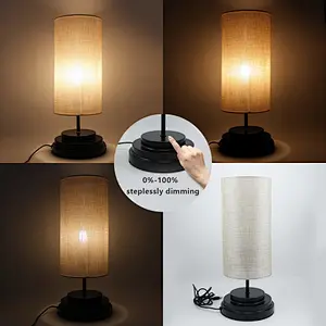 residential lighting voice control lamp bedside USB charge port touch dimmable usb desk lamp