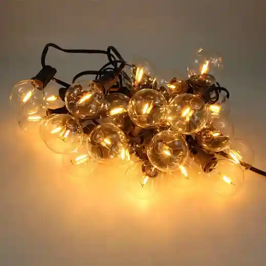 string christmas lights outside