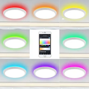 35w RGBW flush mount full color smart led ceiling light Wifi Bluetooth App Alexa Voice Control round Smart led ceiling lamp