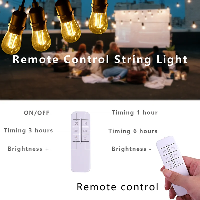 RF remote control outdoor string light