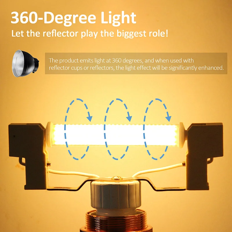 Sconce Light Replace Old J118 Halogen R7S Bulbs 7.7W 850lm 2700K Soft Warm White 118mm Dimmable R7S LED Bulbs