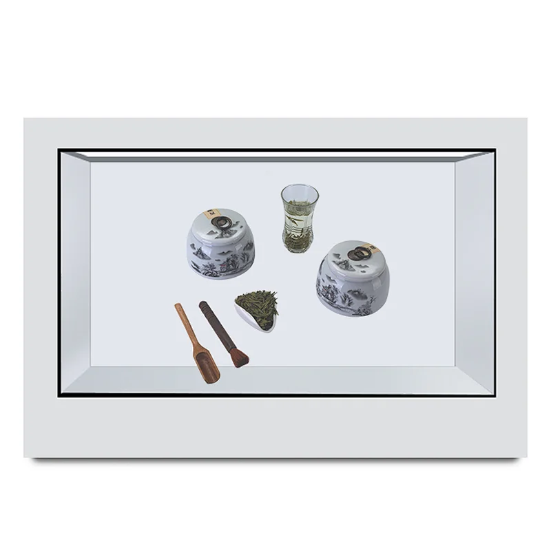 Hotselling display 3d query Transparent LCD screen display cabinet