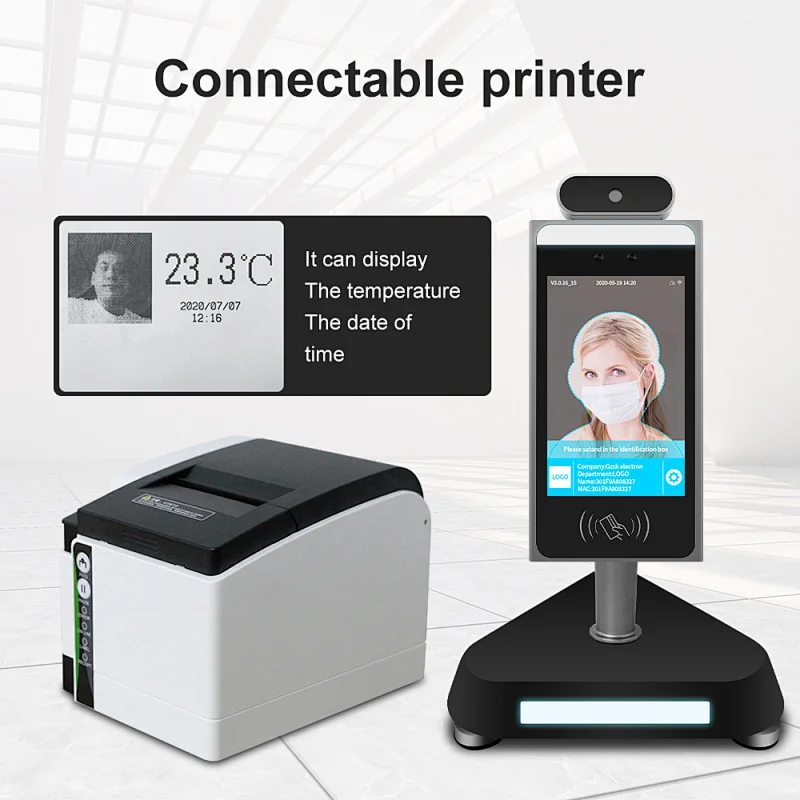 Android face recognition door access system with automatic face search and human temp camera