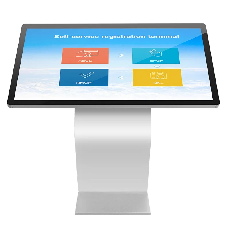 Indoor 65 inch lobby self service information capacitive touch screen interactive kiosk