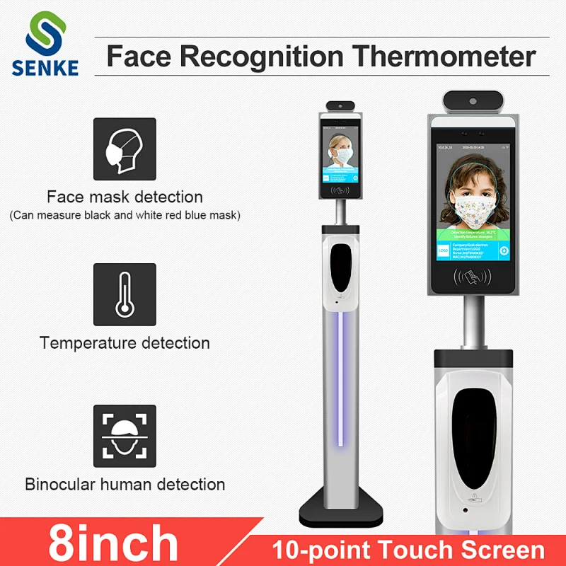 Non Contact Temp Measuring Face Recognition Office Attendance Access Controller