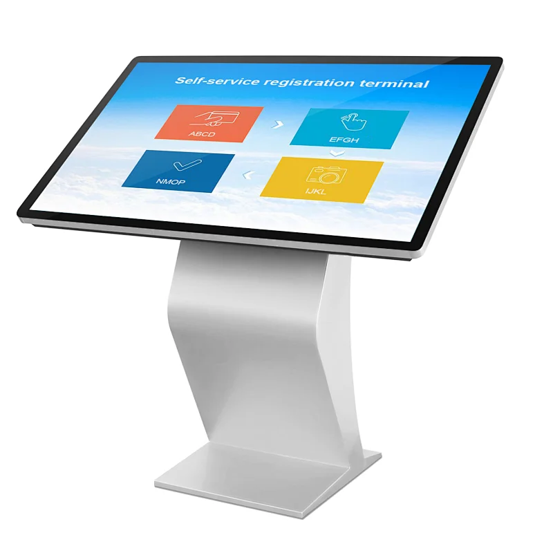 Indoor 65 inch lobby self service information capacitive touch screen interactive kiosk
