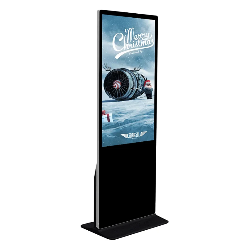 50 inch building floor standing indoor LCD full color kiosk displays digital signage