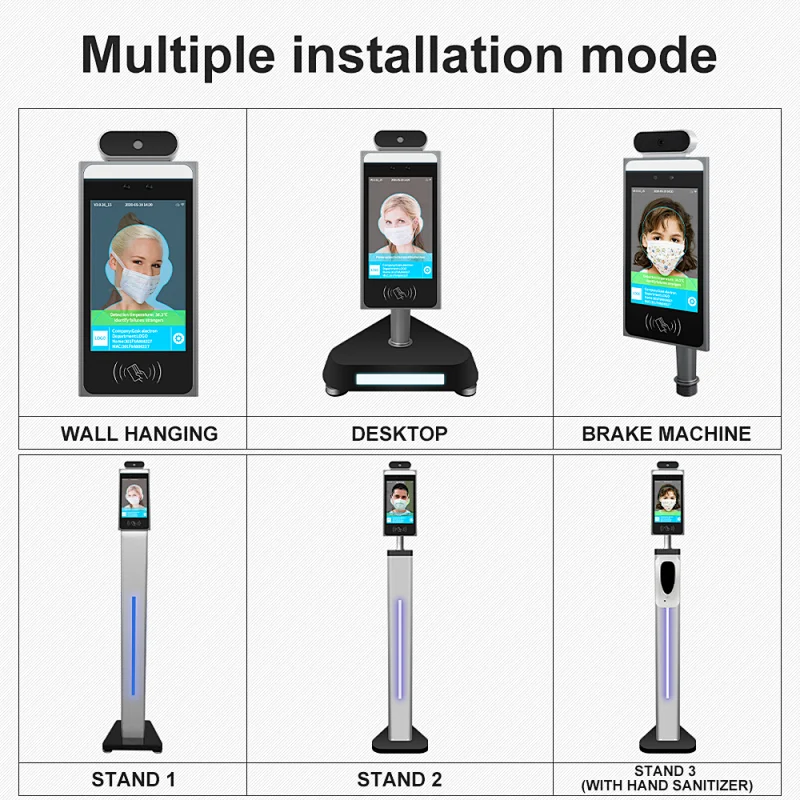 Non Contact Temp Measuring Face Recognition Office Attendance Access Controller