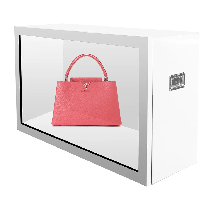 Hotselling display 3d query Transparent LCD screen display cabinet