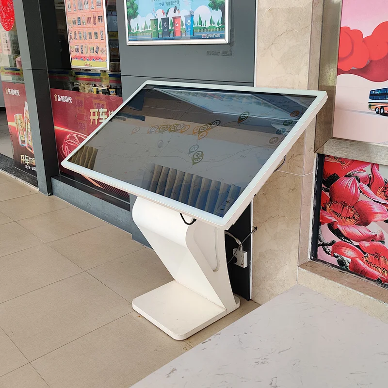 Indoor 65 inch lobby self service information capacitive touch screen interactive kiosk