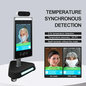 Facial recognition access control system smart device human body temperature sensor