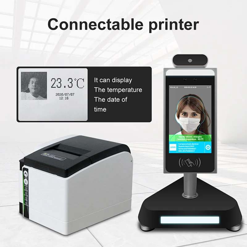 thermal camera digital touch screen android smart human measuring IC/ID access control face recognition temperature attendance