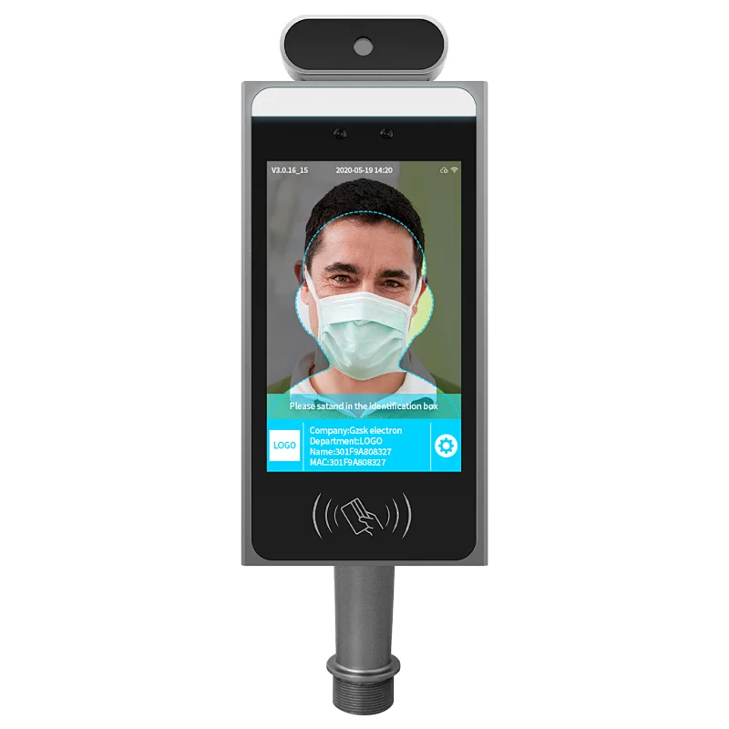 High performance Android Integrated non-contact access control face recognition door lock ai thermal camera
