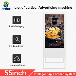 Hot sales 55 Inch Restaurant Full HD Standing capacitive touch screen Ultra Thin Digital Signage