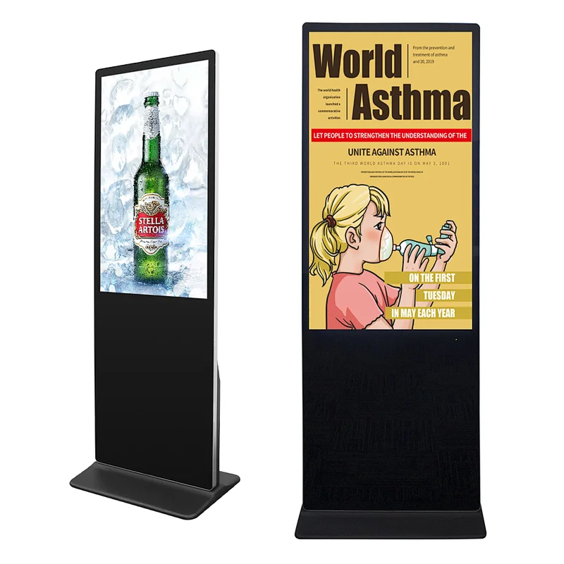 Infrared touch screen free stand lcd digital signage player advertising led display screen