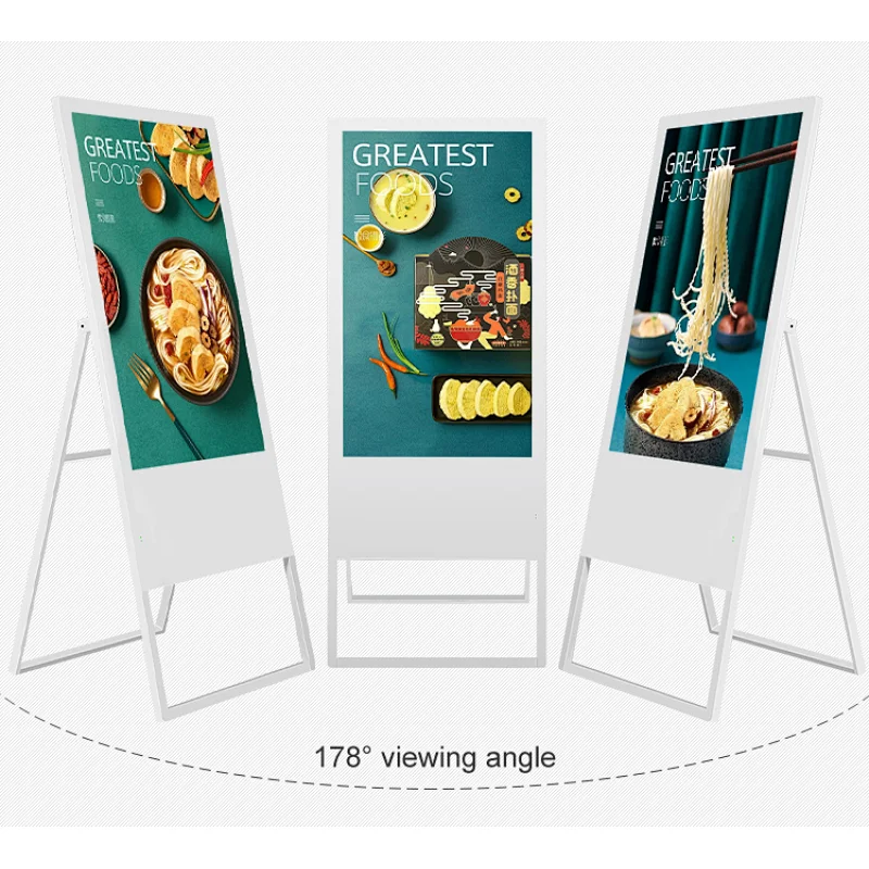 Hot selling Export 43 Inch Portable Free Standing Led Displays no touch Advertising Screen Player