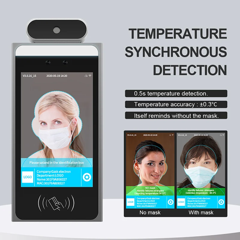 Hot selling outdoor mask alert network security body temperature camera thermal facial recognition temperature