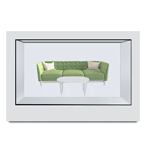 Big size 75 inch white fashion smart transparent LCD screen case